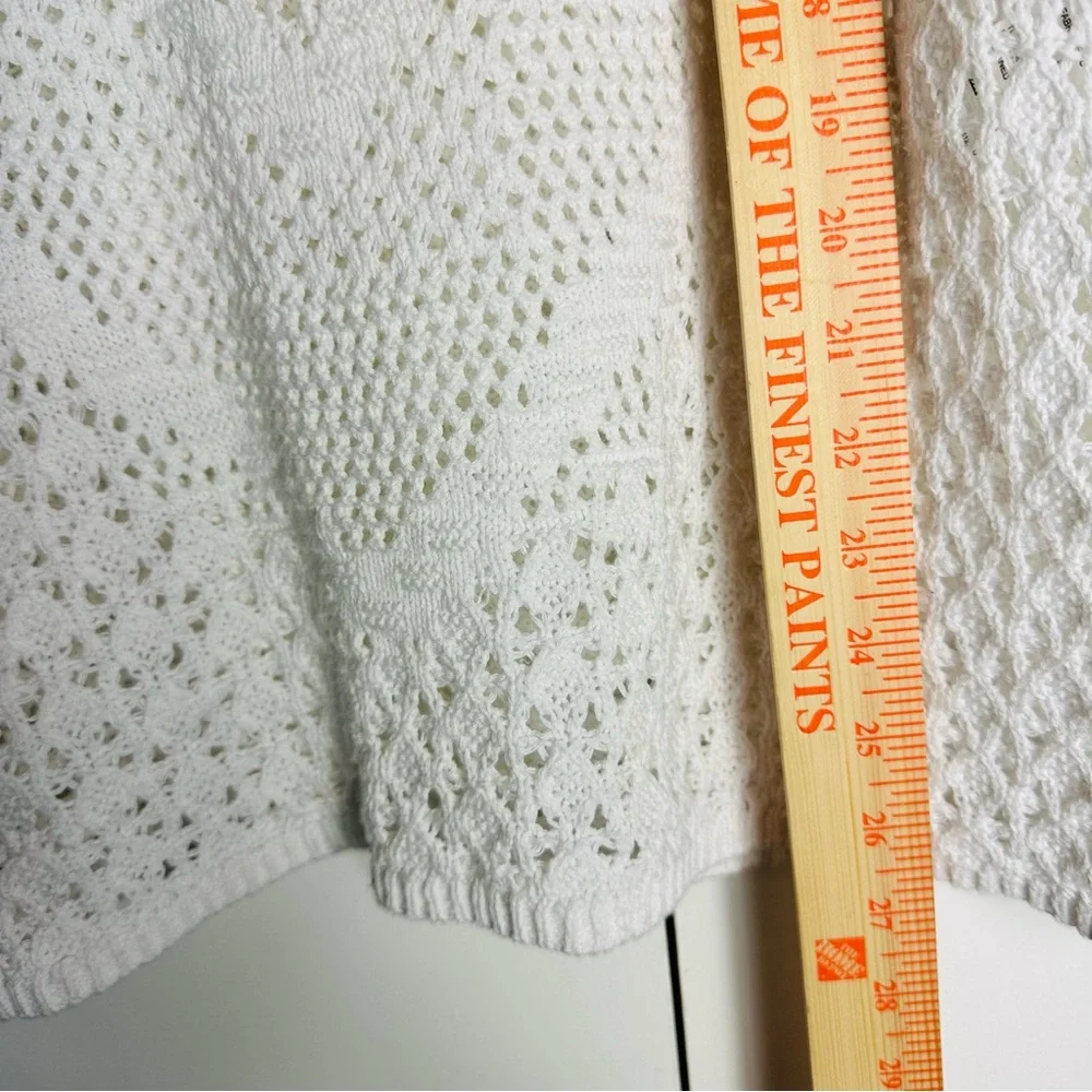 CHICOS white crochet cárdigan size L - Picture 8 of 11